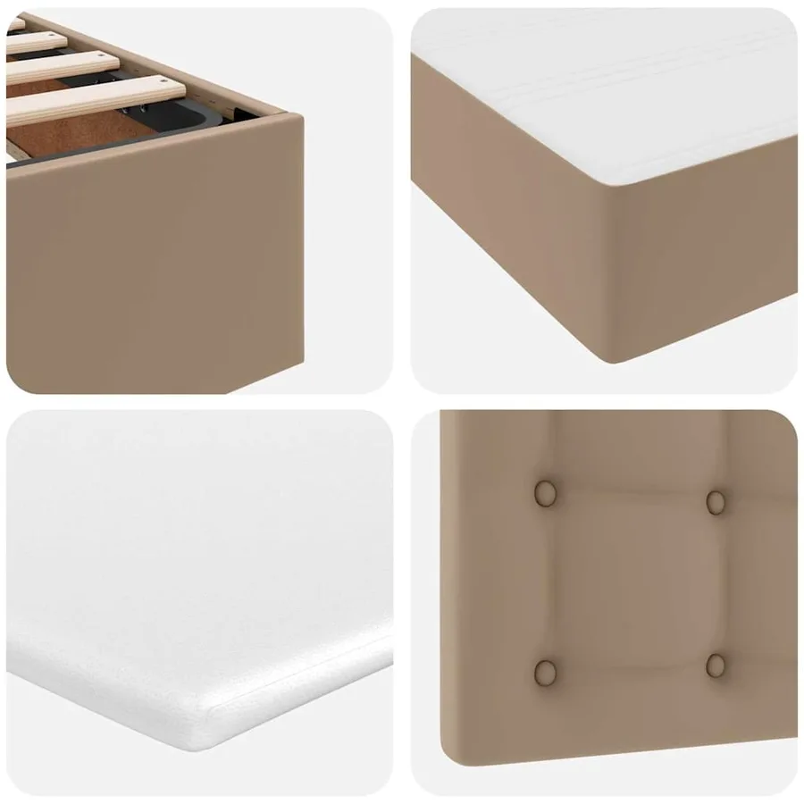 Lit avec rangement et matelas Cappuccino 100 x 200 cm - 11