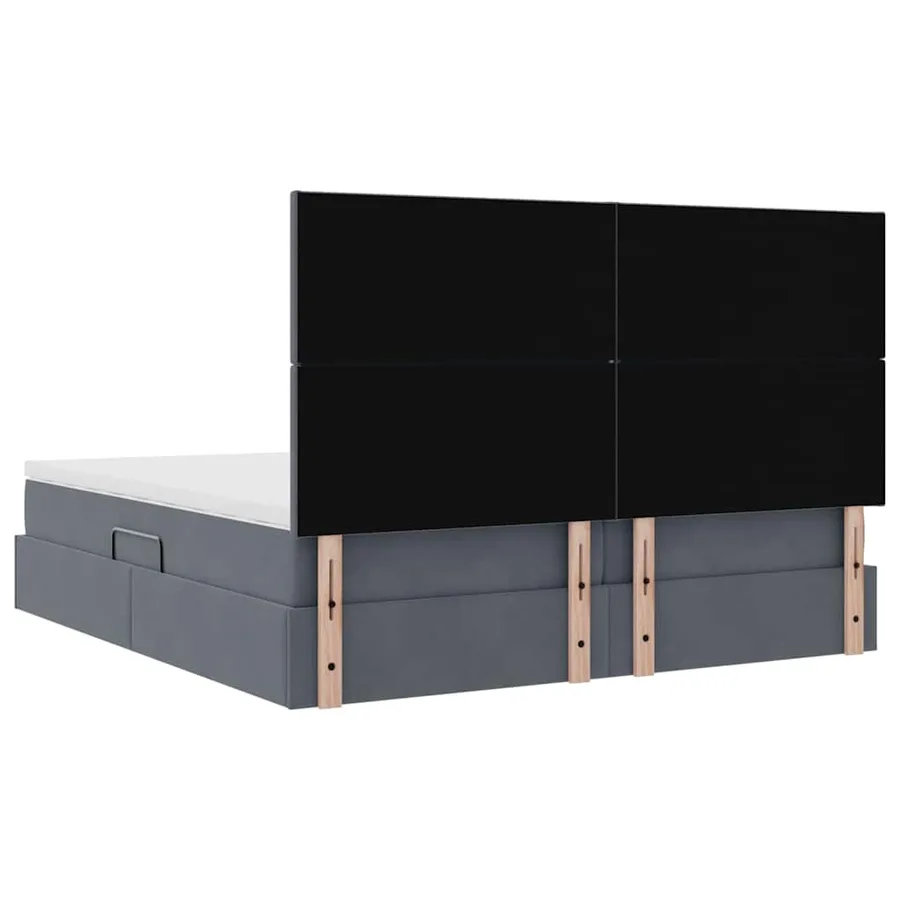 Lit de rangement LED avec matelas Gris foncé 180 x 200 cm - 13