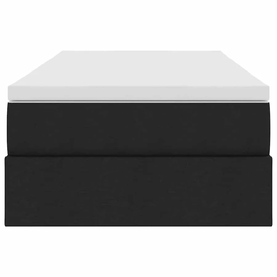Lit avec rangement et matelas Noir 100 x 200 cm Polyester - 7
