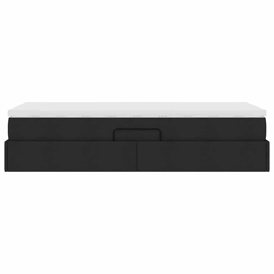 Lit avec rangement et matelas Noir 100 x 200 cm Polyester - 9