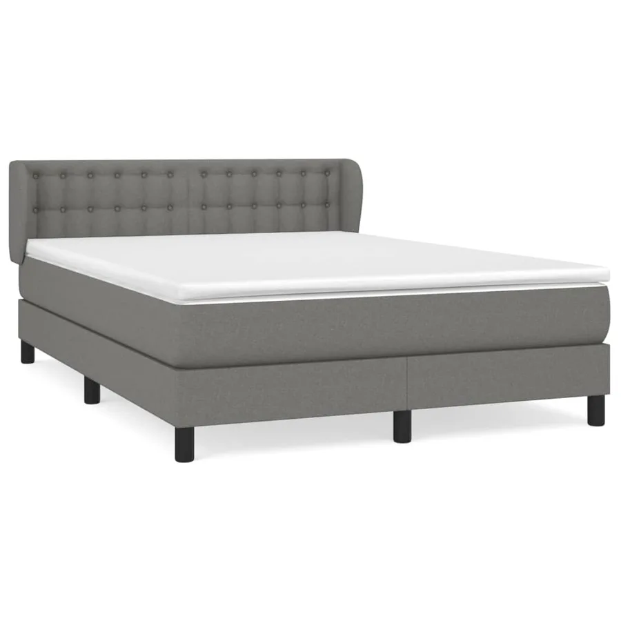 Sommier à lattes de lit avec matelas Gris foncé 140x200cm Tissu - 2