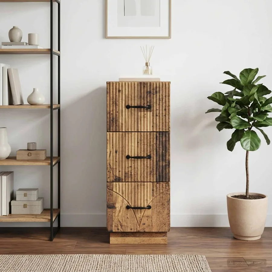 Armoire à tiroirs Bois ancien 33 x 34,5 x 87 cm - 4