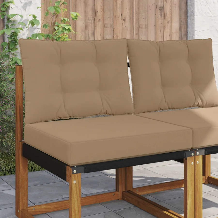 Coussin de canapé d'extérieur Polyester Taupe 60 x 50,5 x 8 cm