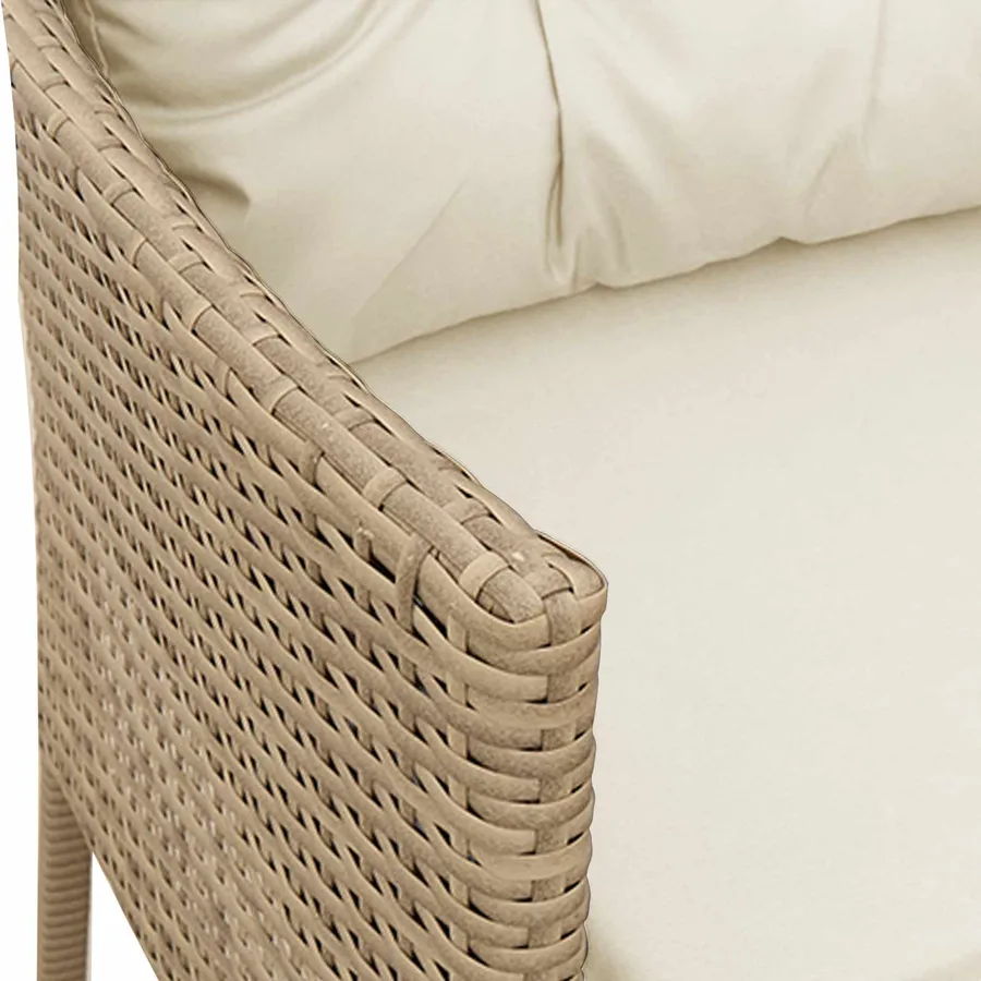 Ensemble de canapé de jardin avec coussin 2 pcs polyrotin - 12