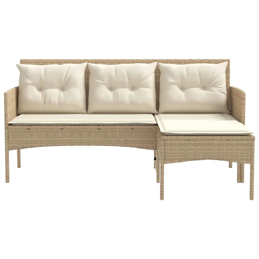 Ensemble de canapé de jardin avec coussin 2 pcs polyrotin - 7