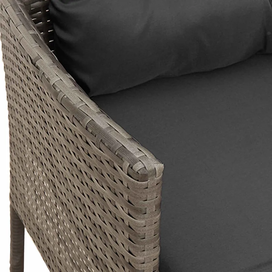 Ensemble de canapé de jardin avec coussin 2 pcs polyrotin - 12