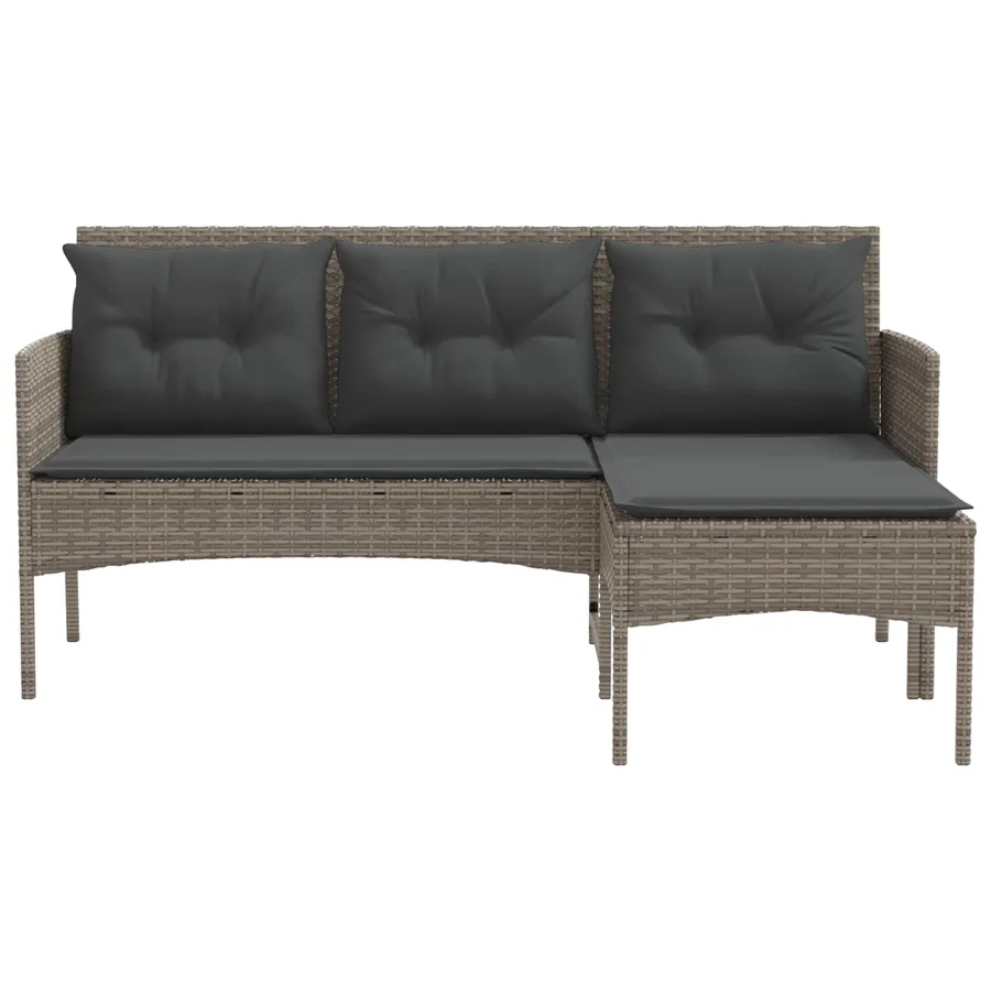 Ensemble de canapé de jardin avec coussin 2 pcs polyrotin - 7