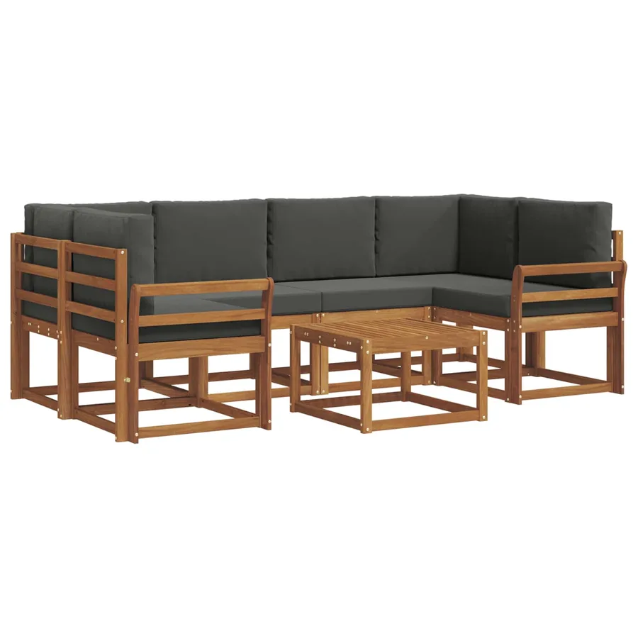 Ensemble de canapés d'extérieur 7 pcs Naturel et Anthracite - 2