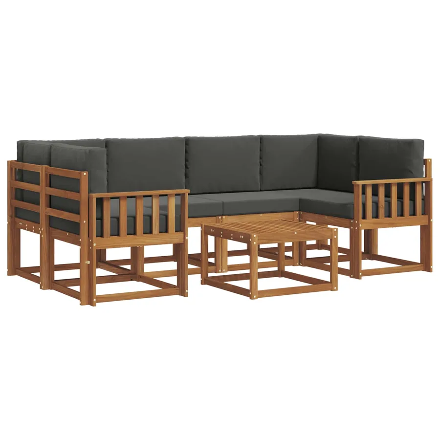 Ensemble de canapés d'extérieur 7 pcs Naturel et Anthracite - 2