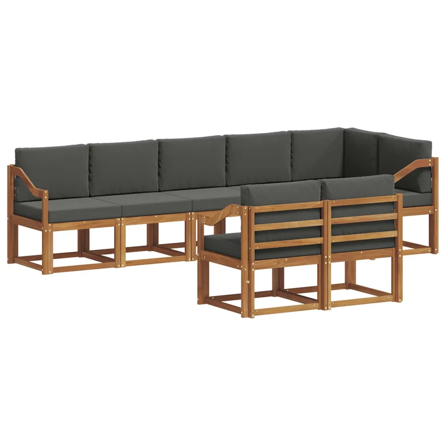 Ensemble de canapés d'extérieur 8 pcs Naturel et Anthracite - 2