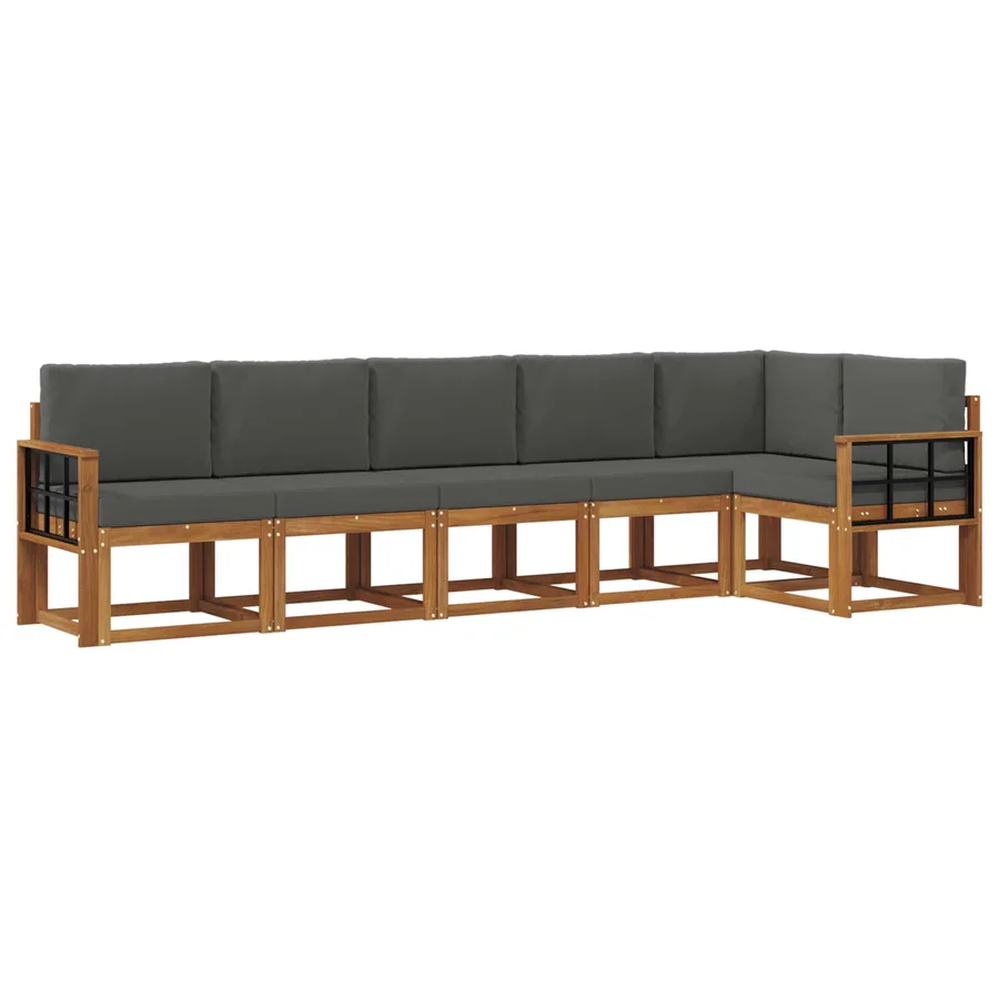 Ensemble de canapés d'extérieur 6 pcs Naturel et Anthracite - 2