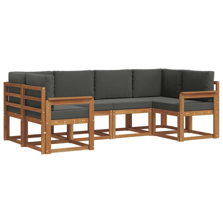 Ensemble de canapés d'extérieur 6 pcs Naturel et Anthracite - 2