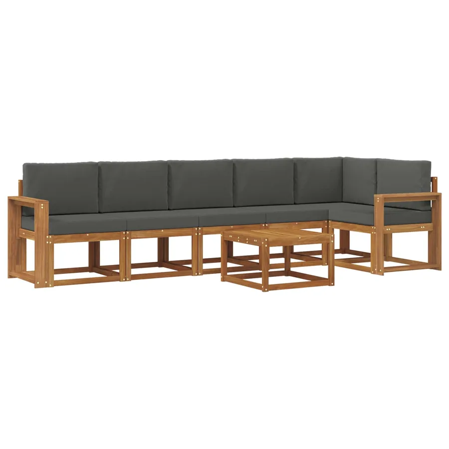 Ensemble de canapés d'extérieur 7 pcs Naturel et Anthracite - 2