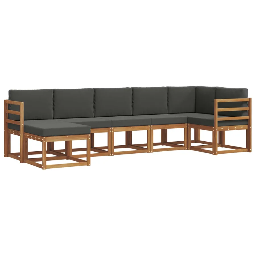Ensemble de canapés d'extérieur 7 pcs Naturel et Anthracite - 2