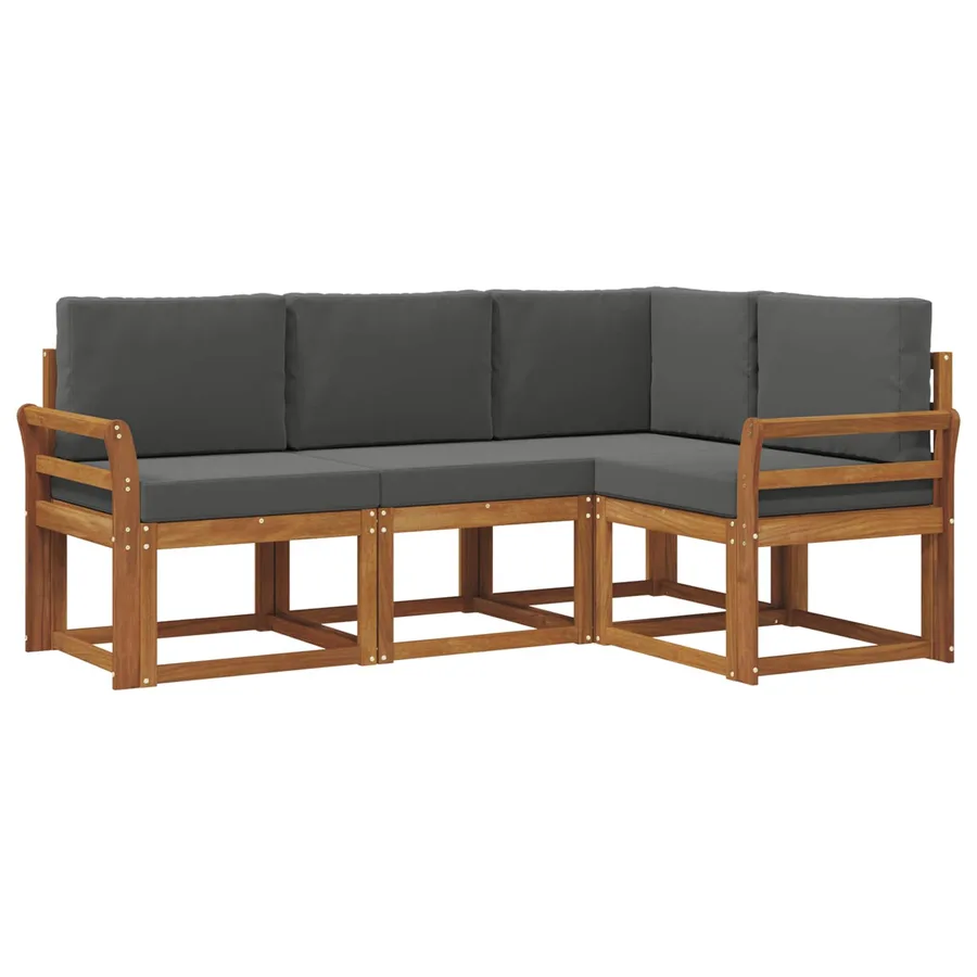 Ensemble de canapés d'extérieur 4 pcs Naturel et Anthracite - 2