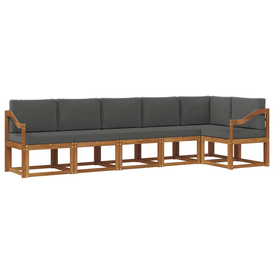 Ensemble de canapés d'extérieur 6 pcs Naturel et Anthracite - 2