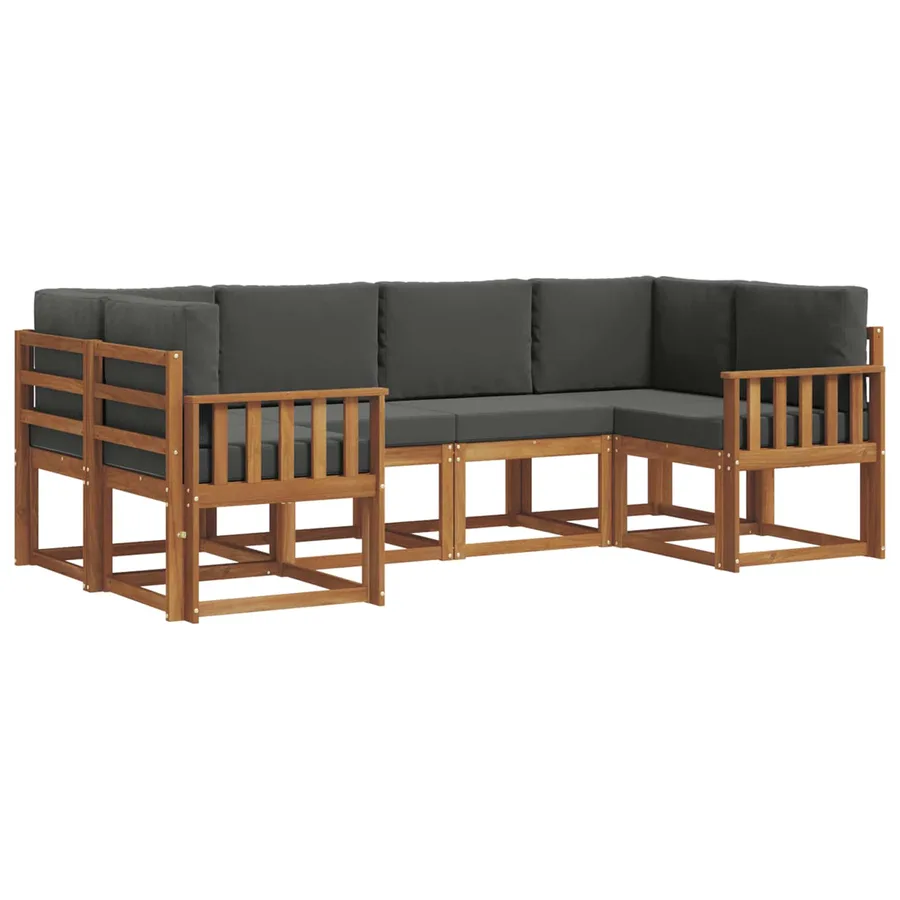 Ensemble de canapés d'extérieur 6 pcs Naturel et Anthracite - 2