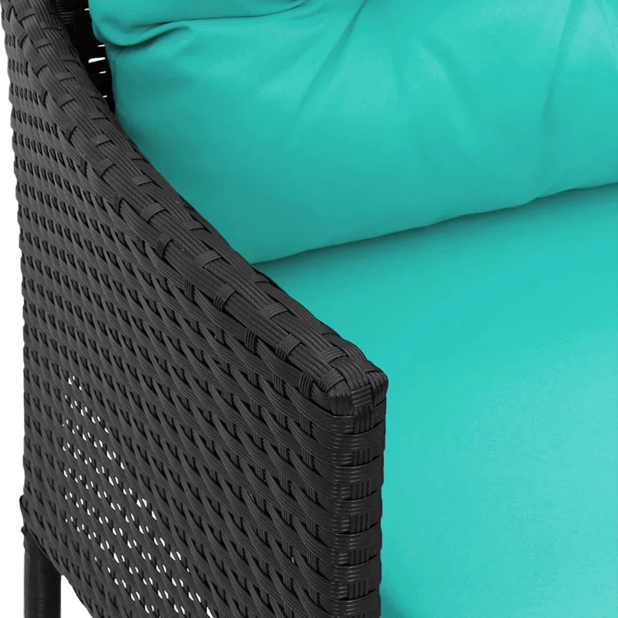Ensemble de canapé de jardin avec coussin 2 pcs polyrotin - 12