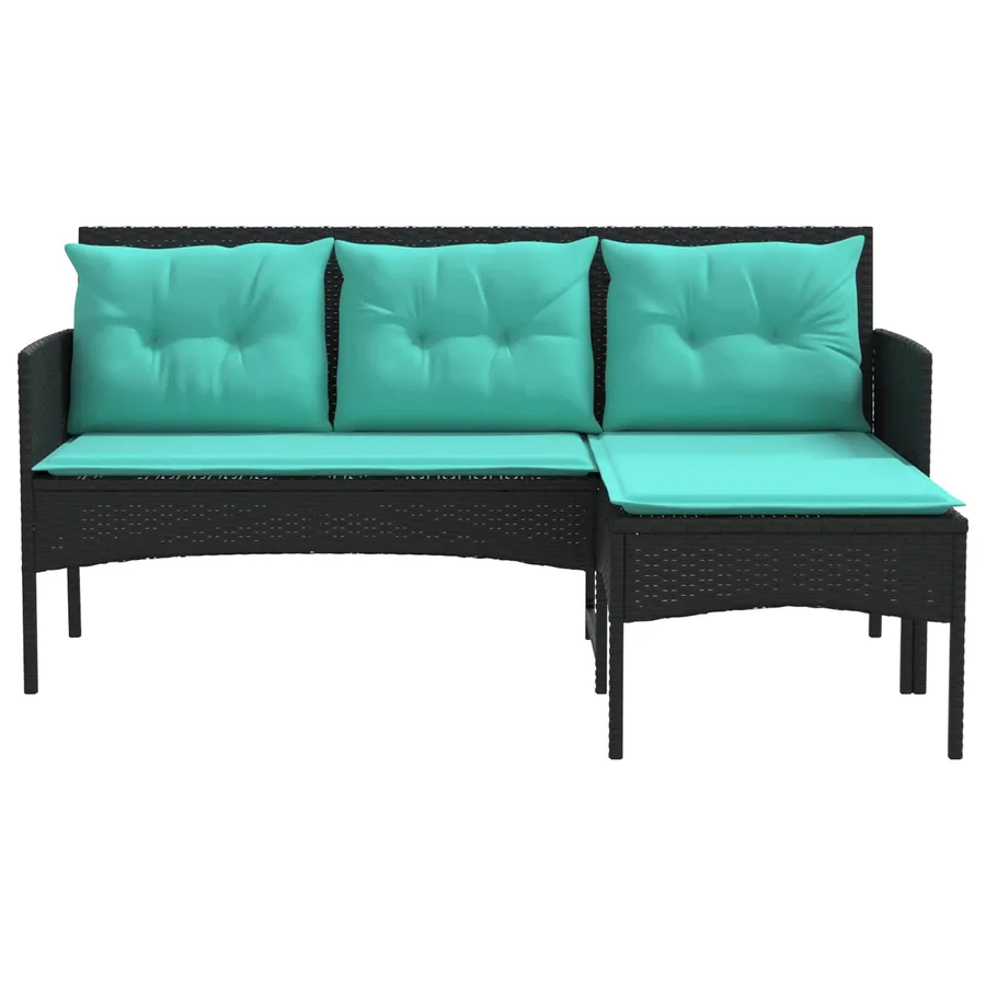 Ensemble de canapé de jardin avec coussin 2 pcs polyrotin - 7