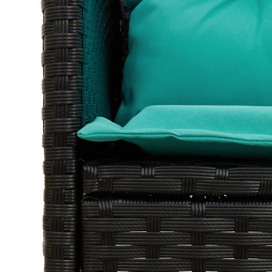 Ensemble de canapé de jardin avec coussin 2 pcs polyrotin - 8