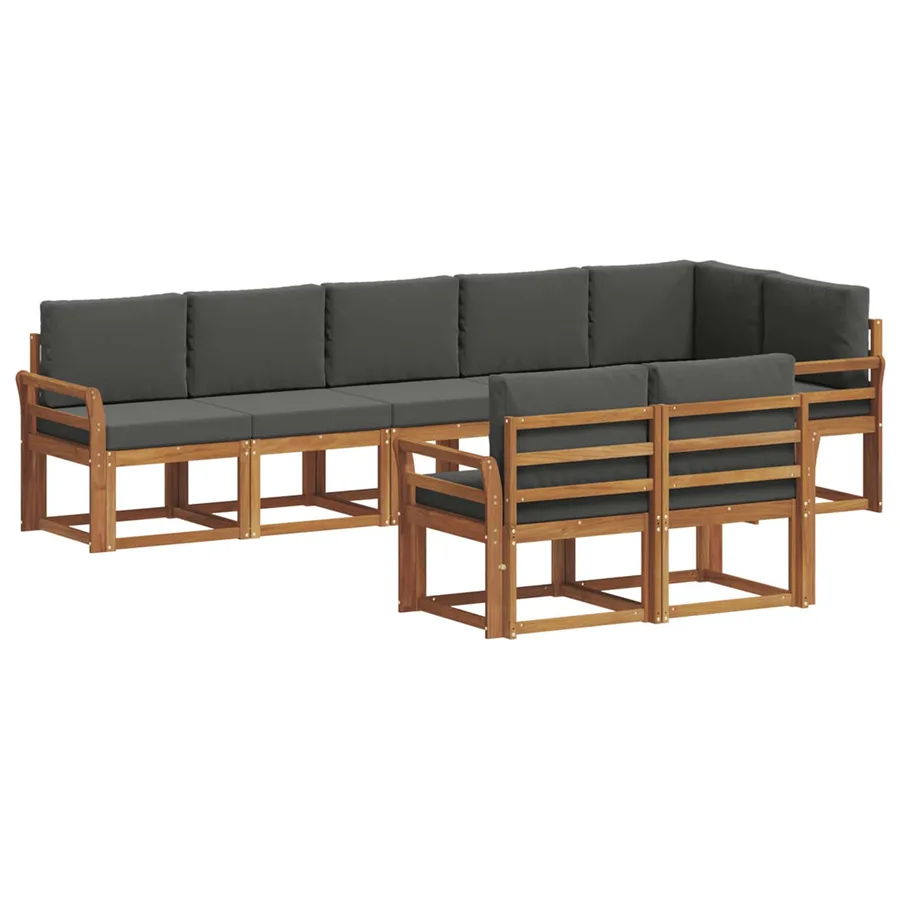Ensemble de canapés d'extérieur 8 pcs Naturel et Anthracite - 2
