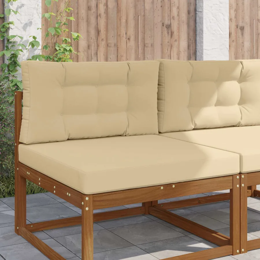 Coussin de canapé d'extérieur 2 pcs Beige Polyester