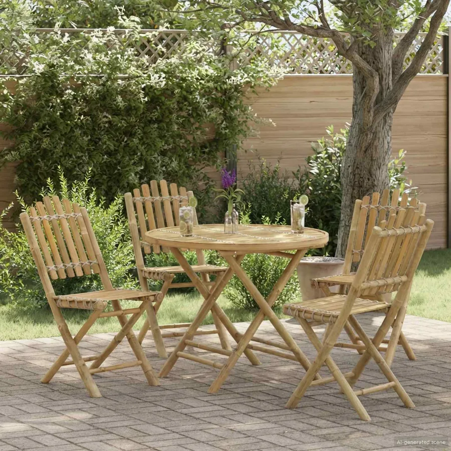 Chaise de jardin 4 pcs Naturel Bambou