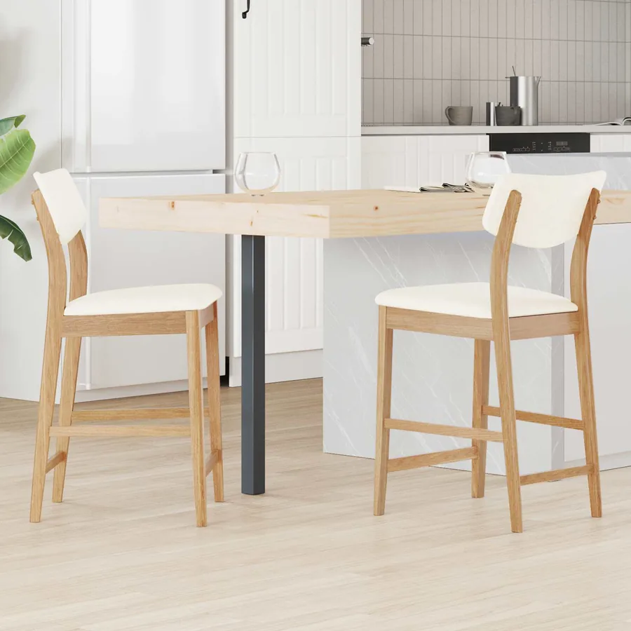 Chaises de salle à manger 2 pcs Naturel 48 x 49 x 95 cm