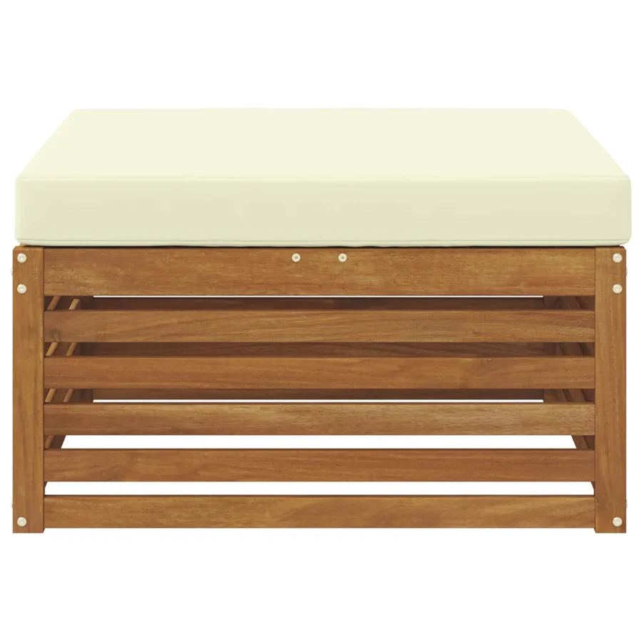 Pouf d'Extérieur Bois d'Acacia Massif Naturel - 3
