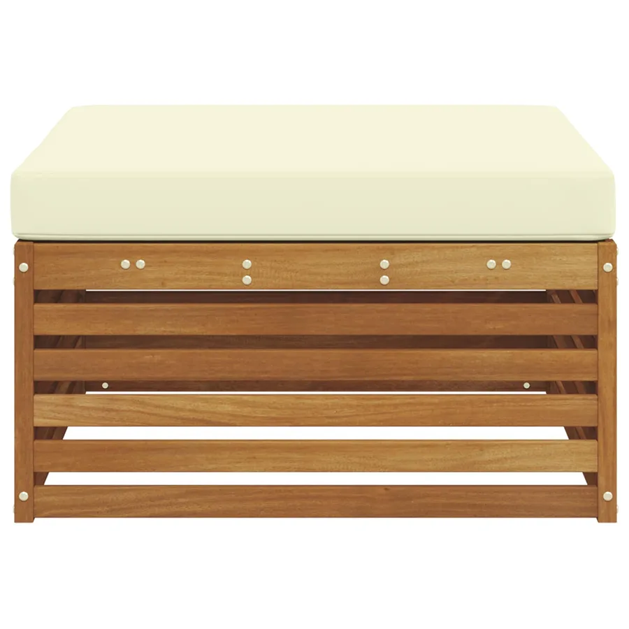 Pouf d'Extérieur Bois d'Acacia Massif Naturel - 4