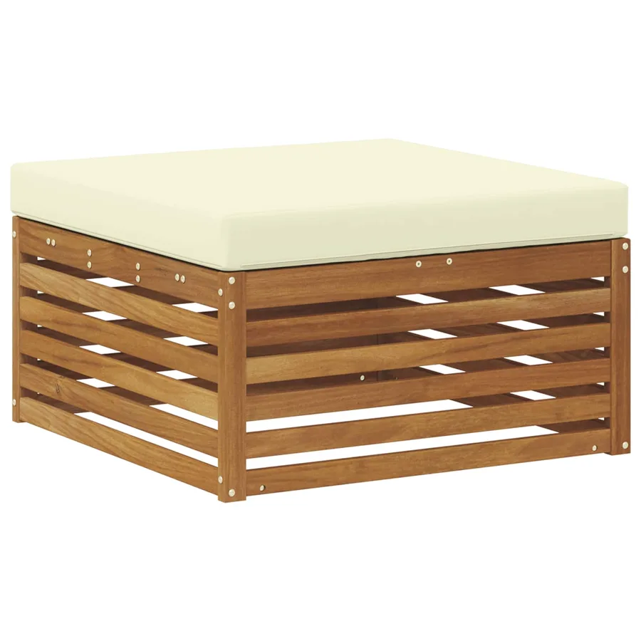 Pouf d'Extérieur Bois d'Acacia Massif Naturel - 5