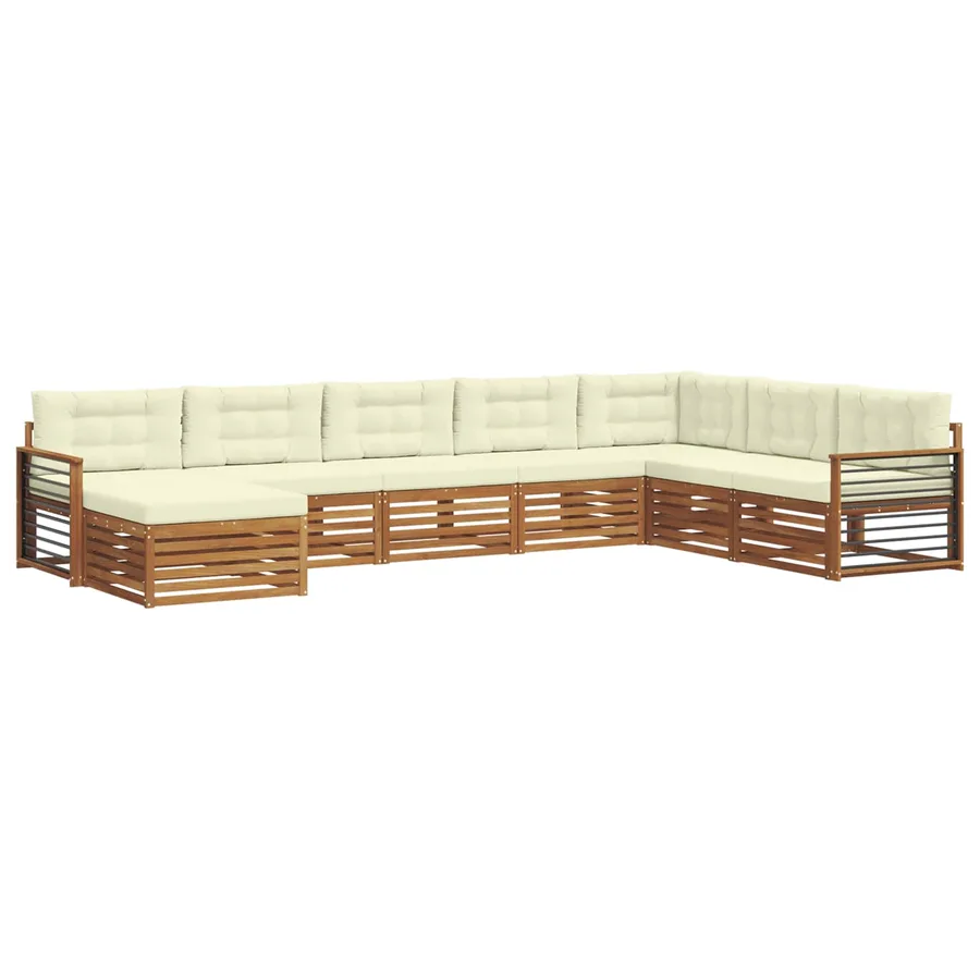 Ensemble de canapés d'extérieur 8 pcs Naturel et Crème - 2