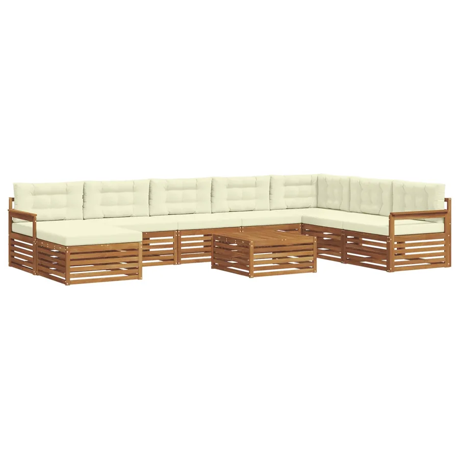 Ensemble de canapés d'extérieur 9 pcs Naturel et Crème - 2