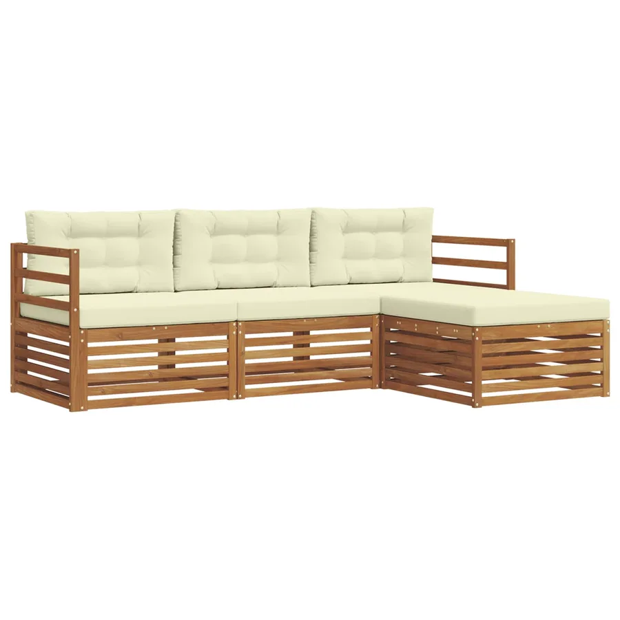 Ensemble de canapés d'extérieur avec coussin Naturel et Crème - 2