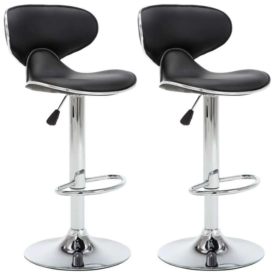 Tabourets de bar 2 pcs noir similicuir - 2