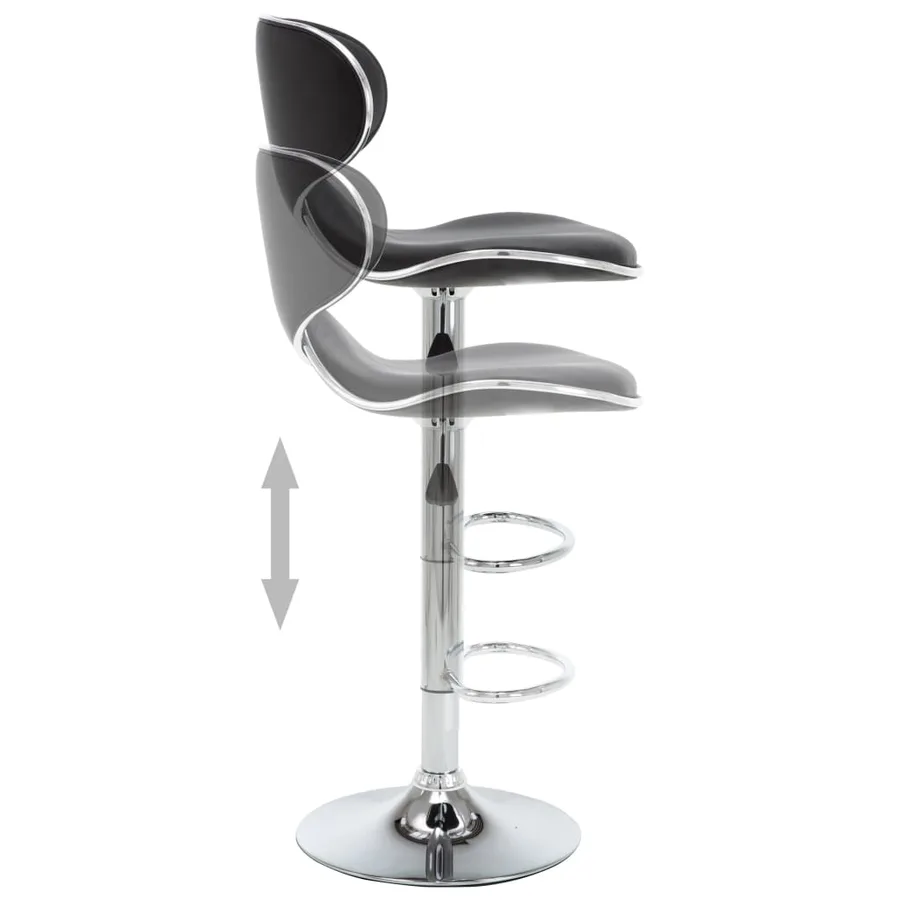 Tabourets de bar 2 pcs noir similicuir - 5