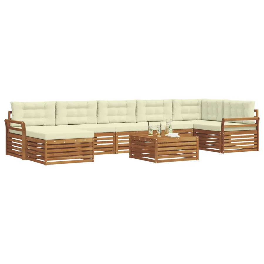 Ensemble de canapés d'extérieur 8 pcs Naturel et Crème - 3