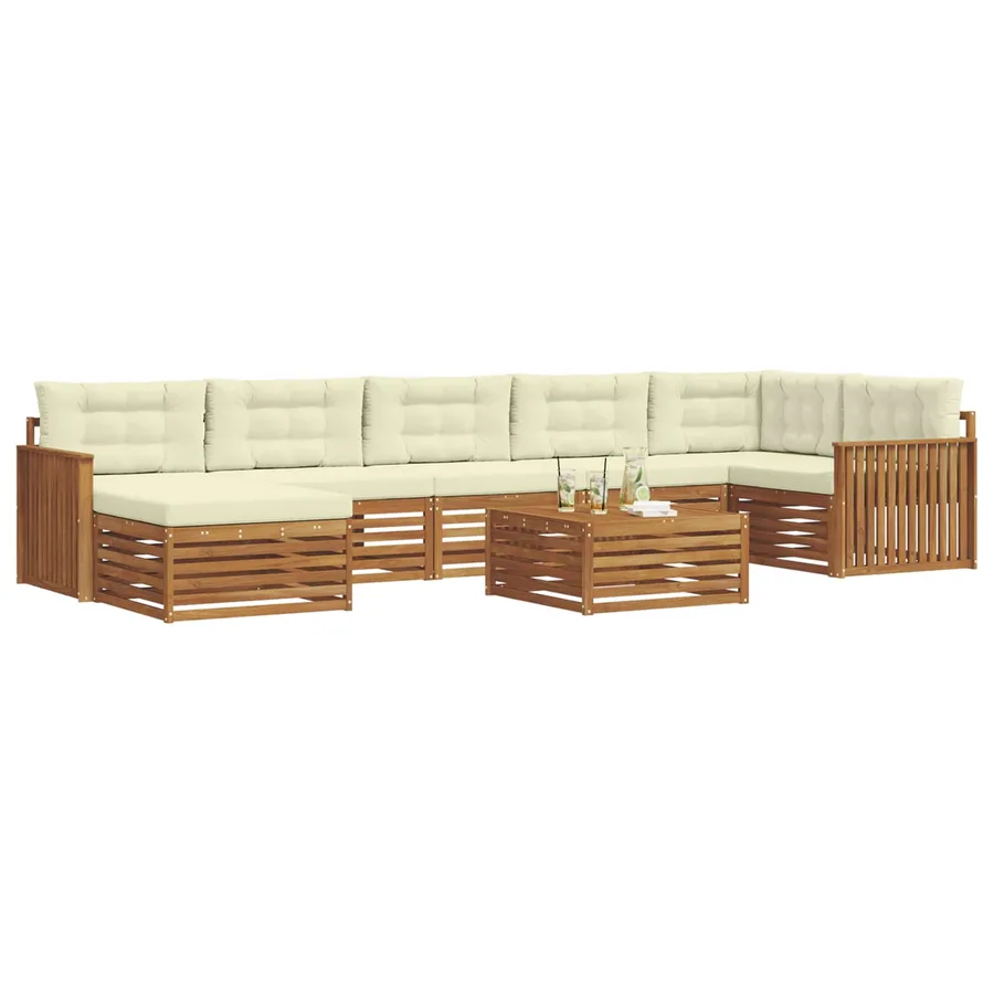 Ensemble de canapés d'extérieur 8 pcs Naturel et Crème - 3