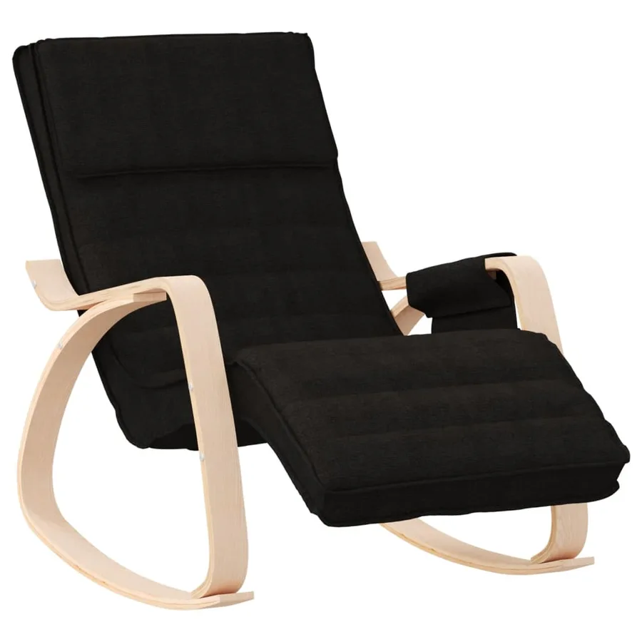 Chaise à bascule Noir Tissu - 2