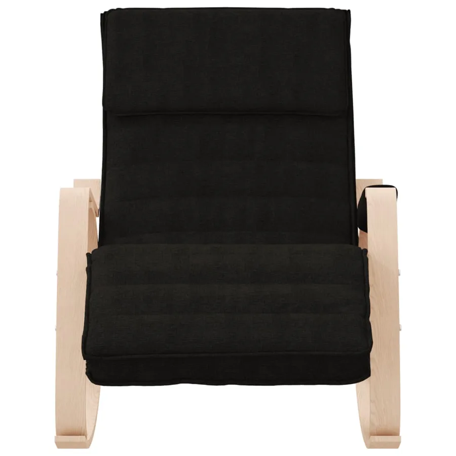 Chaise à bascule Noir Tissu - 3