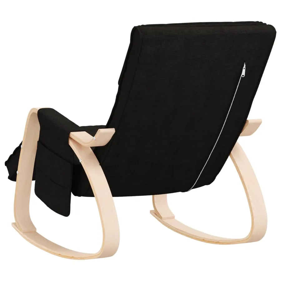 Chaise à bascule Noir Tissu - 5