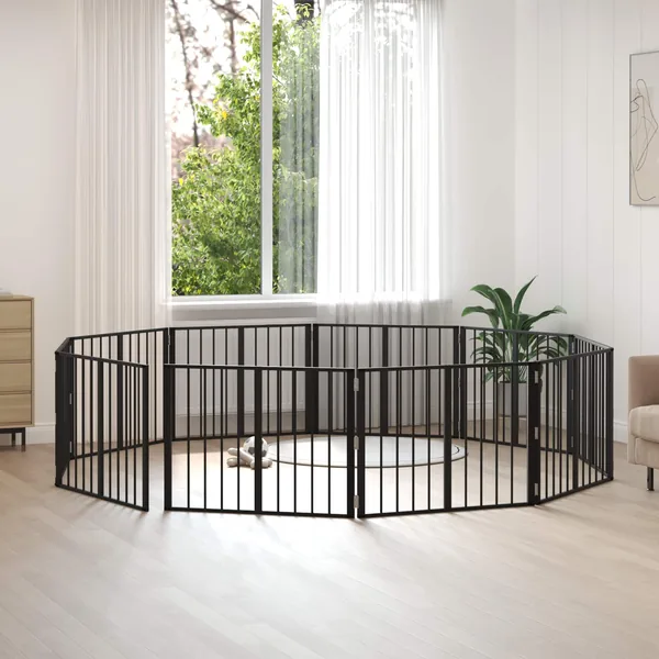 Porte pour chien 10 pcs Noir 80 x 60 cm Acier galvanisé