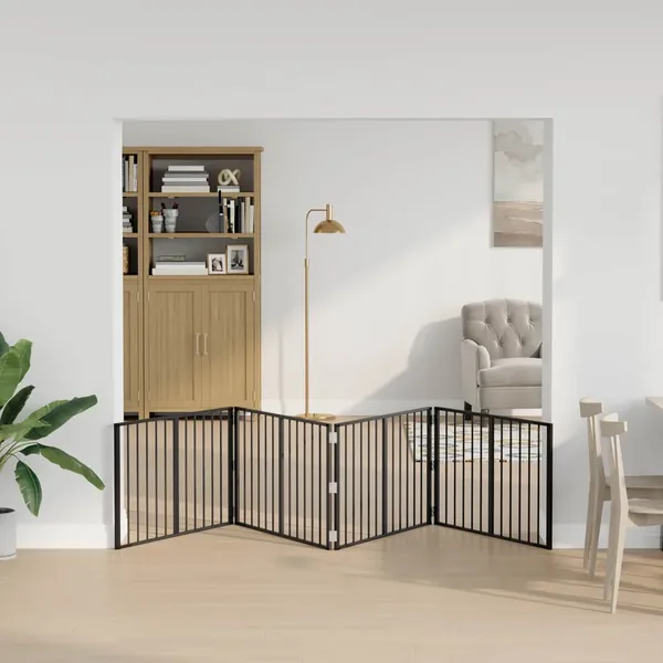 Porte pour chien 4 pcs Noir 100 x 60 cm Acier galvanisé