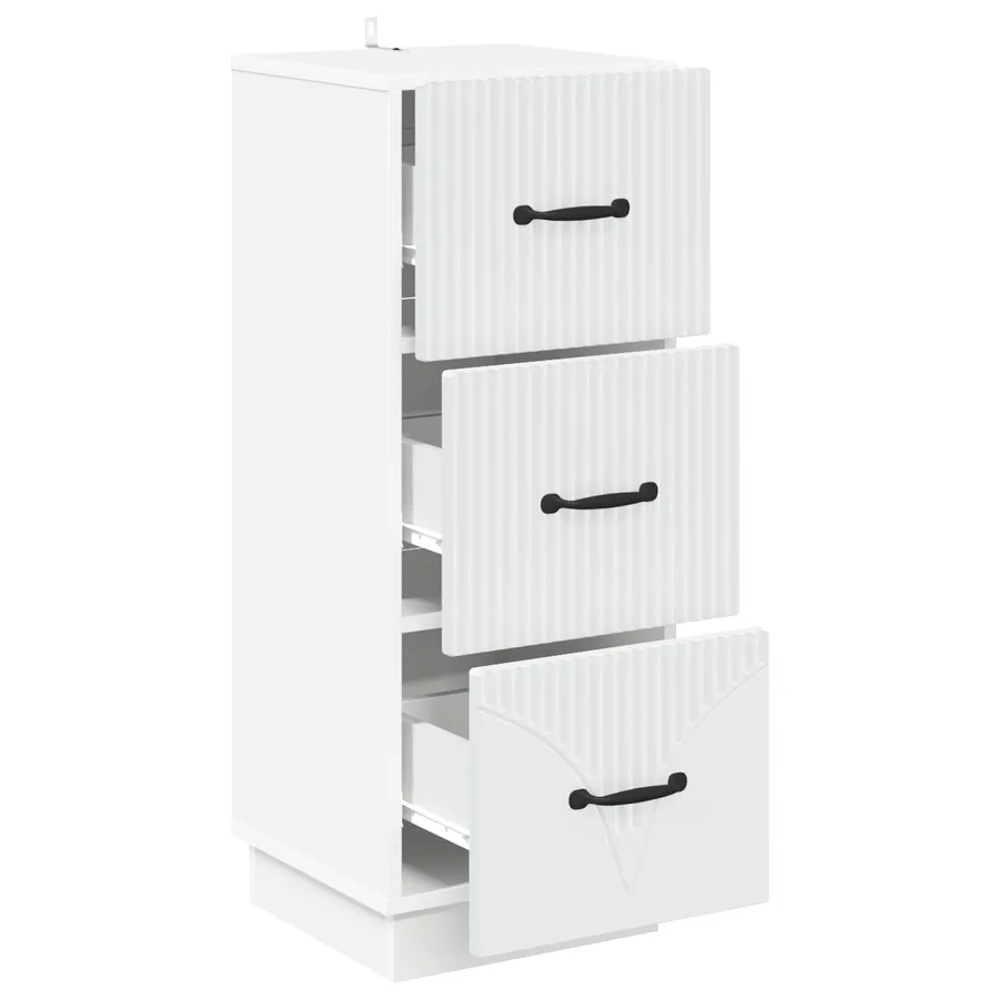 Armoire à tiroirs Blanc 33 x 34,5 x 87 cm Bois d'ingénierie - 5