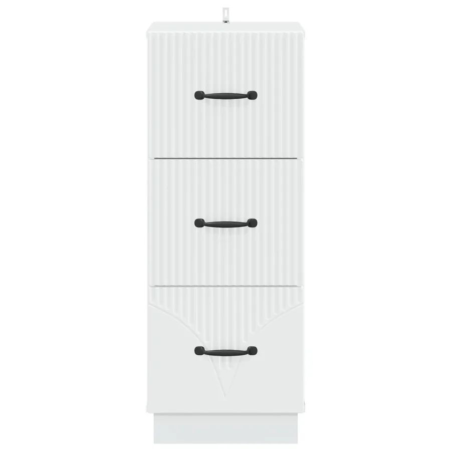 Armoire à tiroirs Blanc 33 x 34,5 x 87 cm Bois d'ingénierie - 6