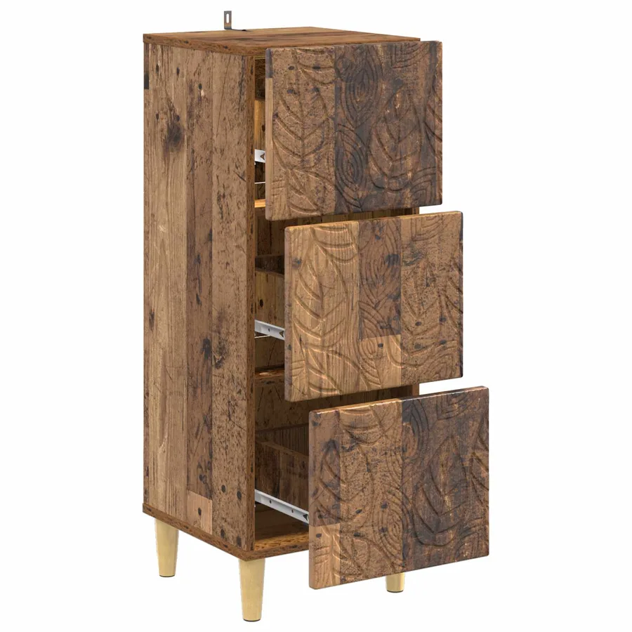 Armoire à tiroirs Bois ancien 33 x 34,5 x 90 cm - 4