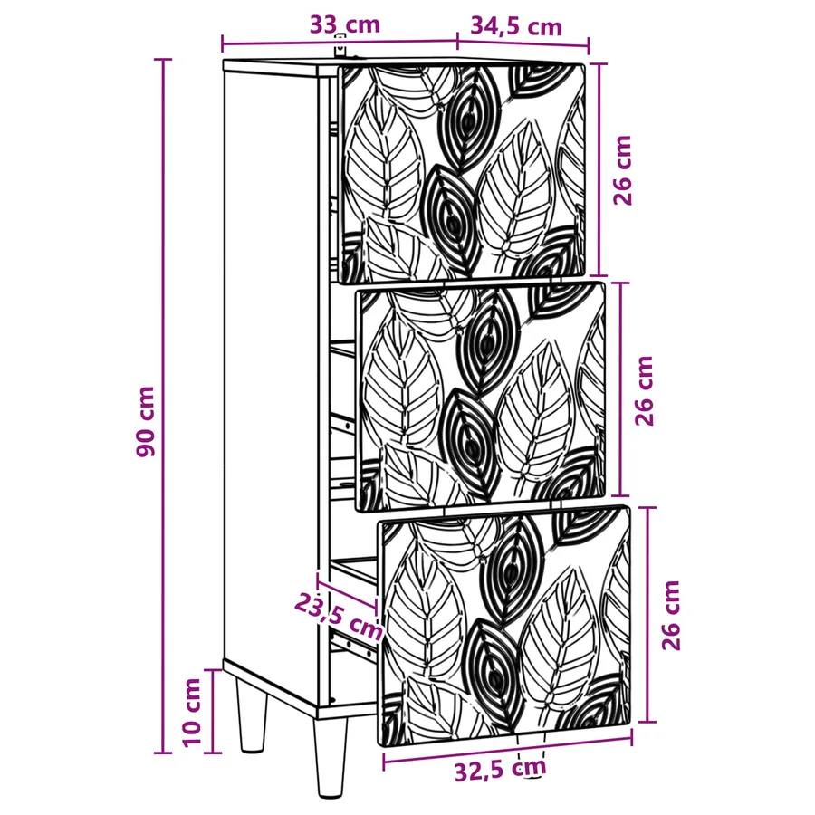 Armoire à tiroirs Sonoma gris 33 x 34,5 x 90 cm - 8