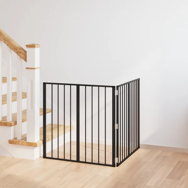 Porte pour chien 2 pcs Noir 80 x 80 cm Acier galvanisé