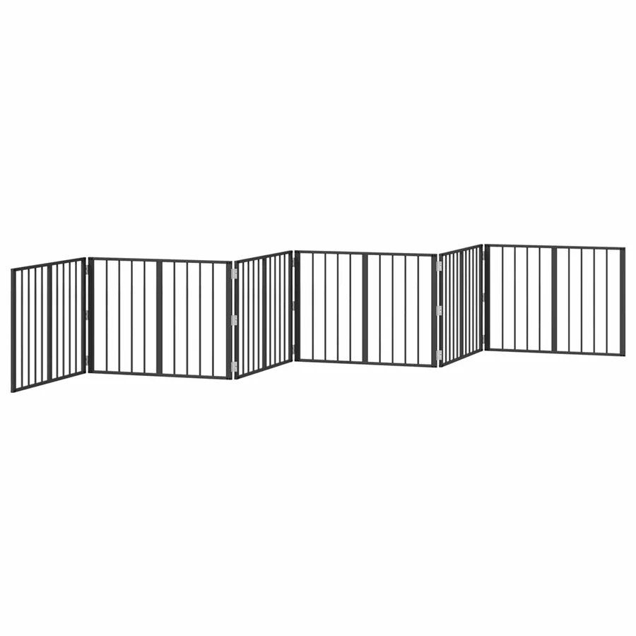 Porte pour chien 6 pcs Noir 80 x 60 cm Acier galvanisé - 4