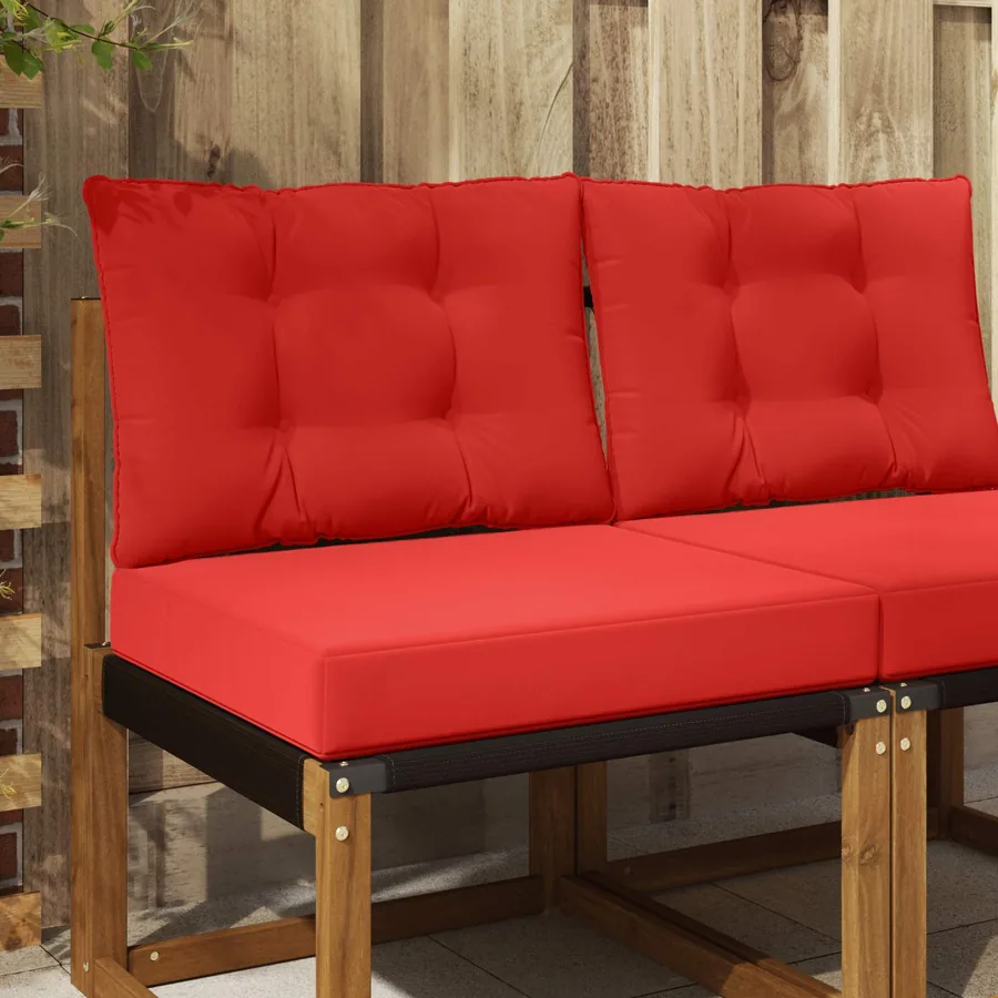 Coussin de canapé d'extérieur Polyester Rouge 60 x 50,5 x 8 cm
